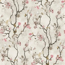 Avril Chinoiserie Rose Asian Branches Wallpaper