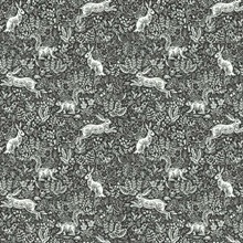Black & White Fable Rabit & Squirrel Animal Print Rifle Paper Wallpape