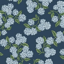 Blue, Green &amp; White Hydrangea Floral Rifle Paper Wallpaper