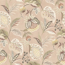 Bohemian Blush Jacobean Floral Wallpaper