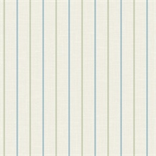 French Blue &amp; Pomme Andree Stripe Wallpaper