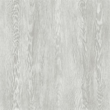 Grey Quarter Sawn Faux Wood Wallpaper