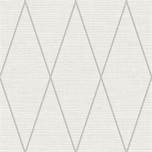 Grey & Taupe Geometric Diamond Textured Linen Background Wallpaper