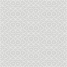 Grey & White Asian Lattice Wallpaper