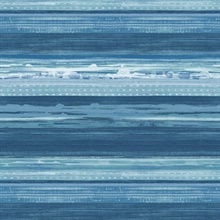 Horizon Horizontal Modern Stripe Blue Wallpaper