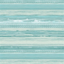 Horizon Horizontal Modern Stripe Teal Wallpaper