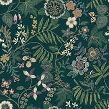 Marilyn Green Floral Trail Wallpaper