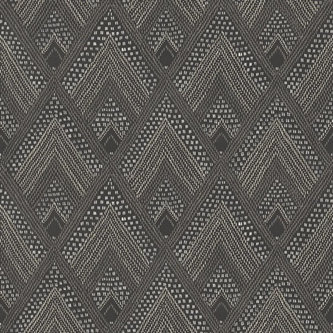 Panama Geometric Black & White Wallpaper