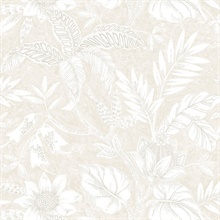 Rainforest Floral Light Grey Wallpaper