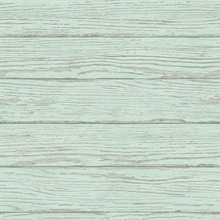 Rehoboth Mint Distressed Wood Wallpaper