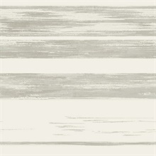 White &amp; Grey Horizontal Stripe Dry Brush Wallpaper