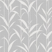 White & Grey Seagrass Leaves Wallpaper