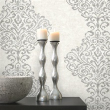 Lux Silver Foil Damask, 2542-20749