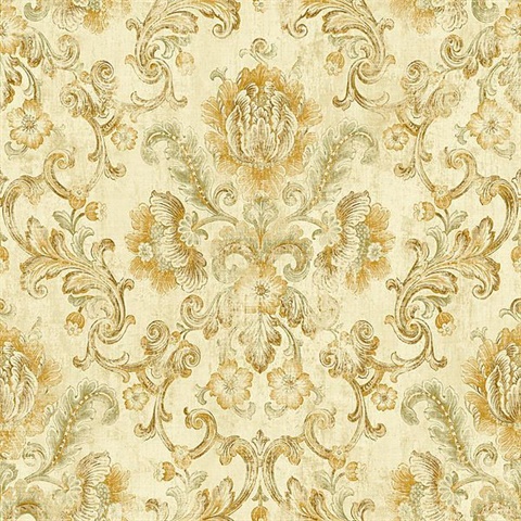 Yellow Jacobean Scroll