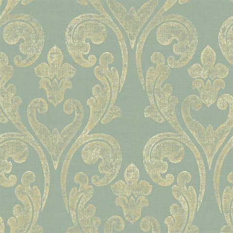 Sage Damask Scroll