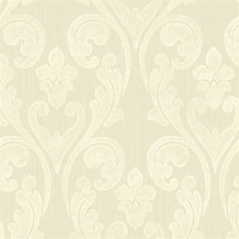 Neutral Damask Scroll