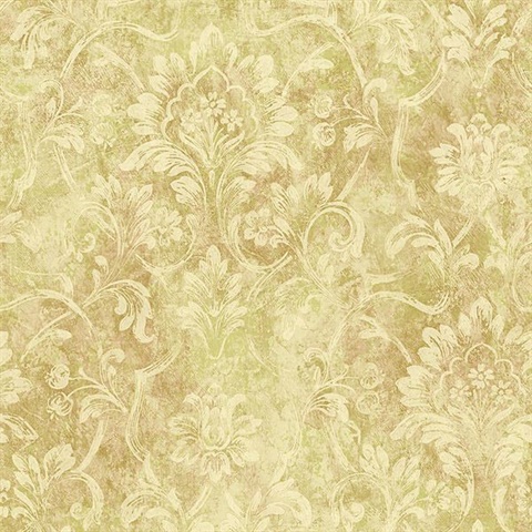 Beige Jacobean Damask Trail