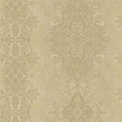 Benedict Gold Ornate Paisley Stripe