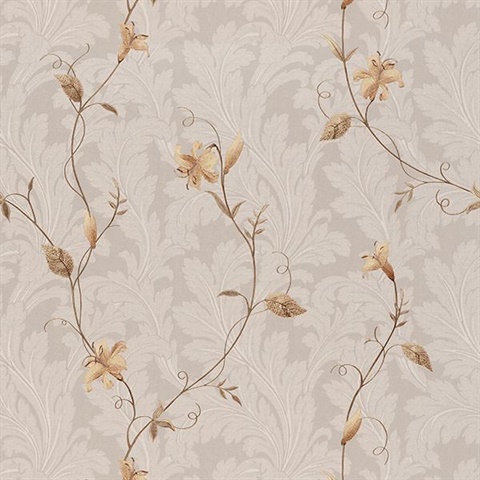 Lancia Grey Floral Scroll