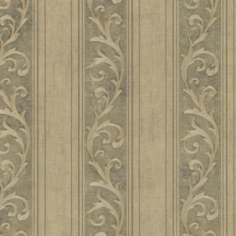 Farnworth Olive Scroll Stripe