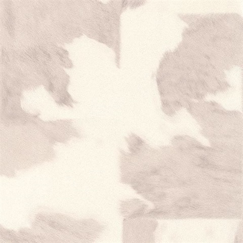 Cowhide Textured Taupe On Deep White