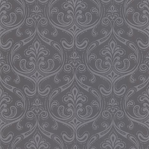 Anastaise Grey Ogee Damask