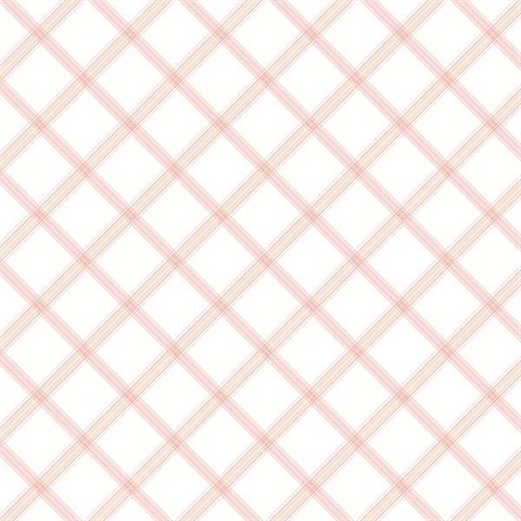Diagonal Plaid Pink & Beige | PP35545