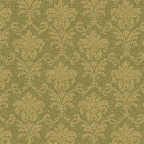 Green Herringbone Damask