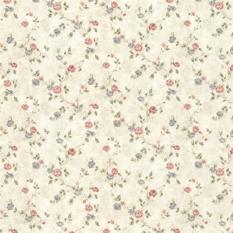 Alex Beige Delicate Satin Floral Trail