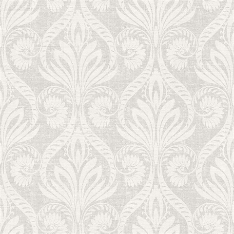 Anchor Point Fog Damask Wallpaper