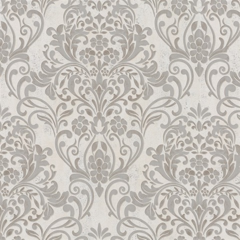 Anders Gold Textured Classic Damask Wallpaper