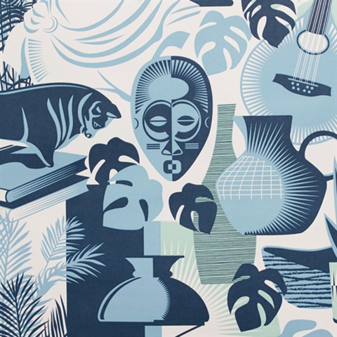 Art Room - Chalkhill Blue colourway wallpaper