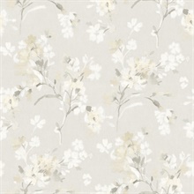 Azalea Neutral Floral Branches Wallpaper