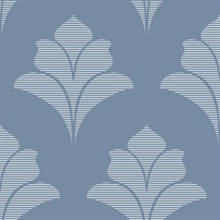 Aztlan Cobalt Modern Damask Wallpaper