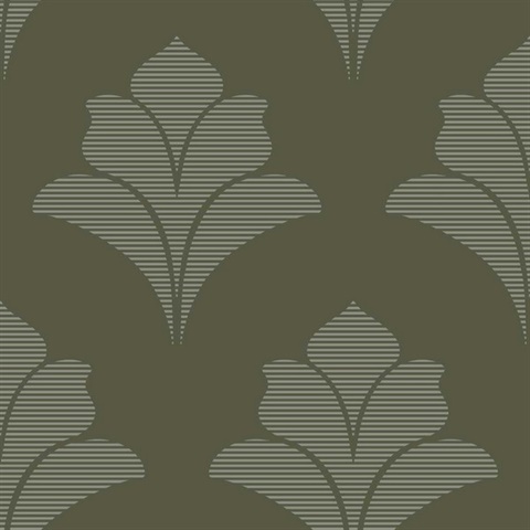 Aztlan Tropicale Modern Damask Wallpaper