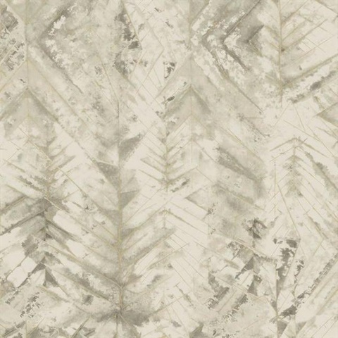 Beige Textural Impremere Leaf Wallpaper