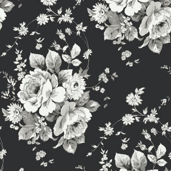 black flower wallpaper