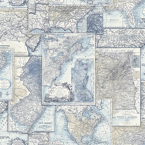 Blue Map Wallpaper
