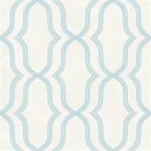 Blue & Off Wihte Commercial Geometric Wallpaper