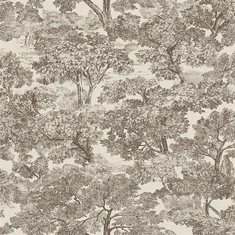 Blyth Brown Toile Wallpaper