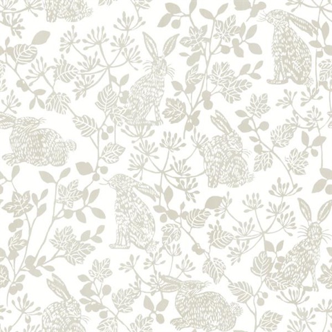 Botanical Bunnies Peel and Stick Wallpaper