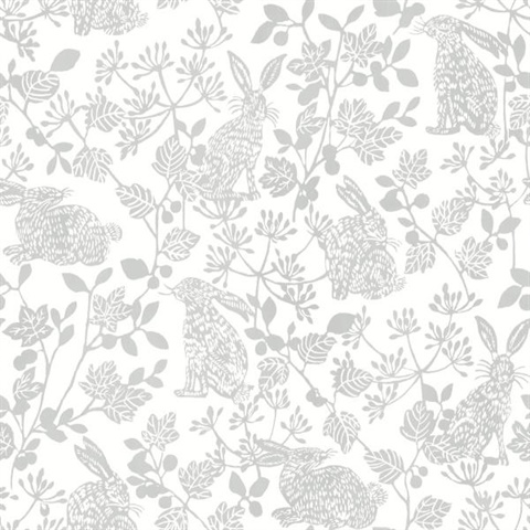 Botanical Bunnies Peel and Stick Wallpaper