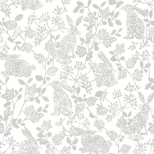 Botanical Bunnies Peel and Stick Wallpaper