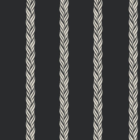 Braided Stripe Black Wallpaper