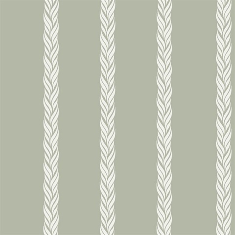 Braided Stripe Green Wallpaper