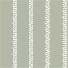 Braided Stripe Green Wallpaper