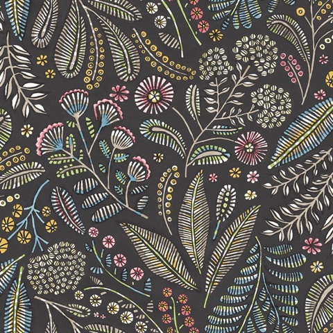 Briar Charcoal Floral Wallpaper