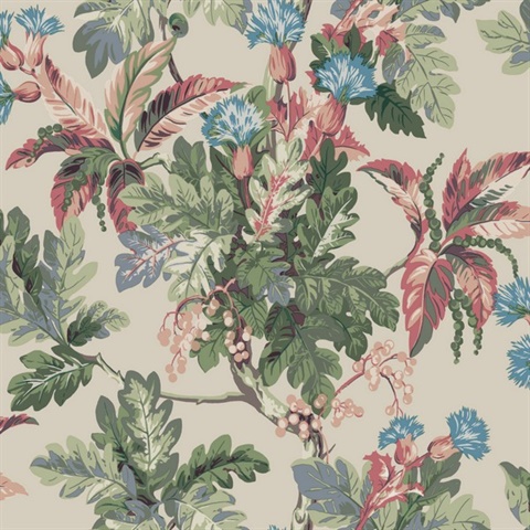 Briarwood Taupe Tree Branch Wallpaper