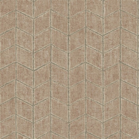 Brick Flatiron Geometric Textured Faux Stone Tile Wallpaper