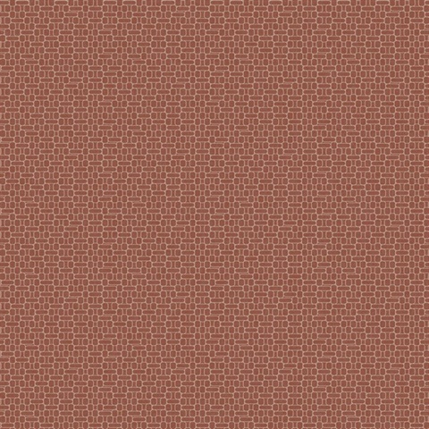 Brick Red Textured Geometric Oval  Wallpaper